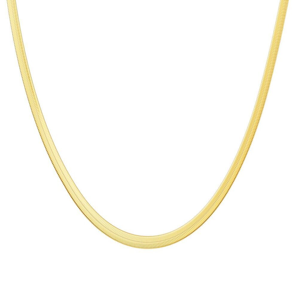 Dainty Gold Herringbone Choker Necklace Thin Layered Snake Chain Jewelry